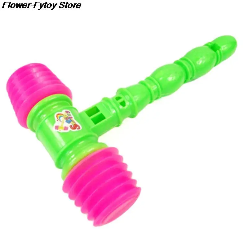 25CM Plastic Durable Handle Hammer Noise Maker Toy Child Built In Whistle Toddler Baby Kids Plastic Noisy Whistle Toy Fun
