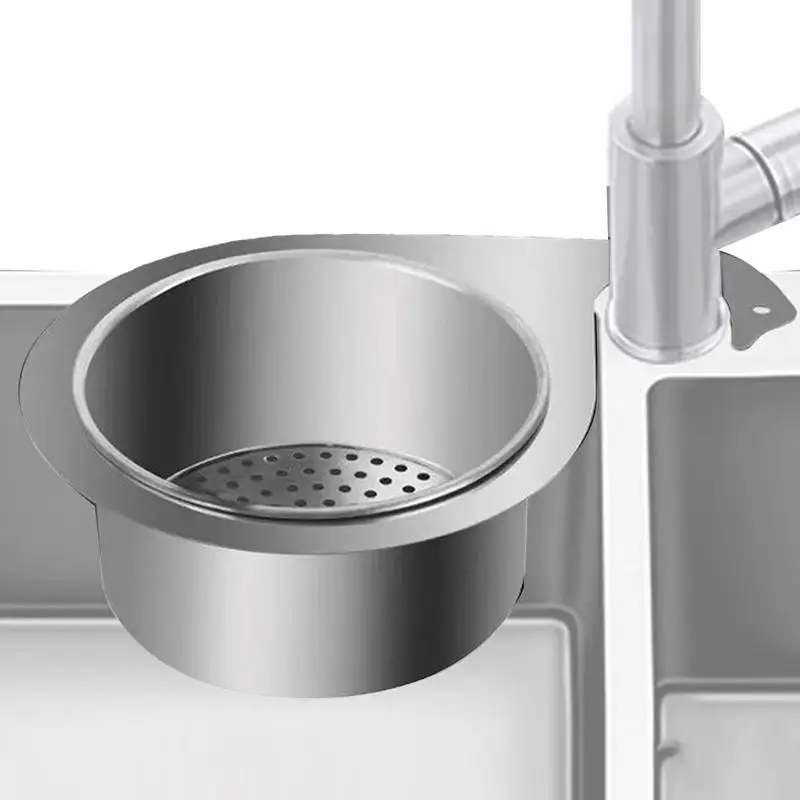 Escurridor de acero inoxidable para fregadero de cocina, cesta Triangular de almacenamiento, escurridor de alimentos