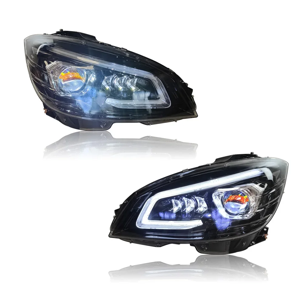 HOSI forBeC-Class W204 modified headlights 08-11 upgraded all LED headlights assembly GT style headlamp