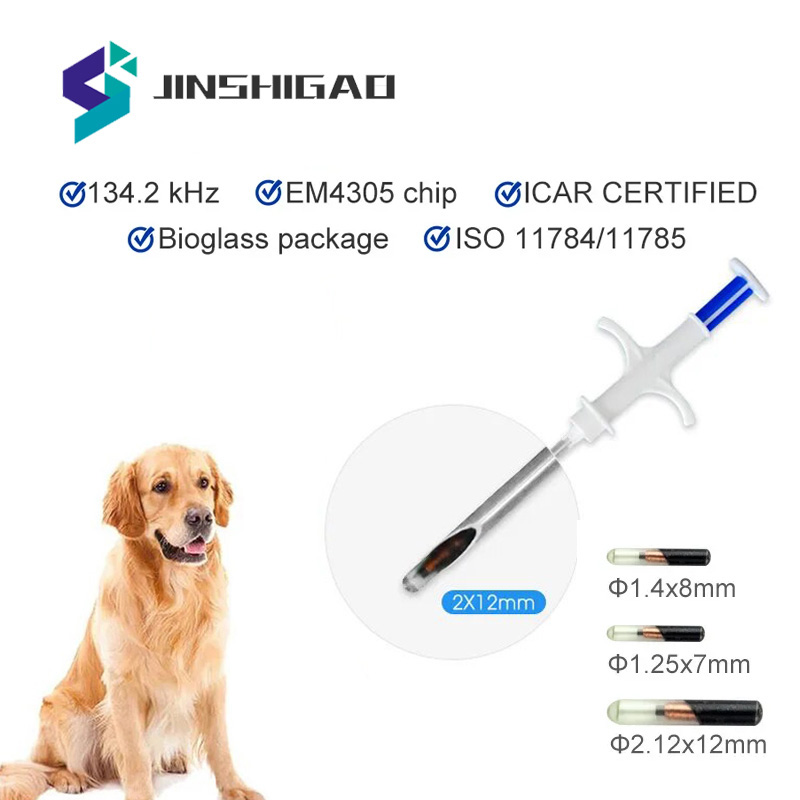 Jeringa de Microchip inyectável para animales, etiqueta de vidrio para mascotas de 134,2 KHz, FDX B ISO11784/85, jeringa de animales ICAR para perros y gatos, 10 Uds.