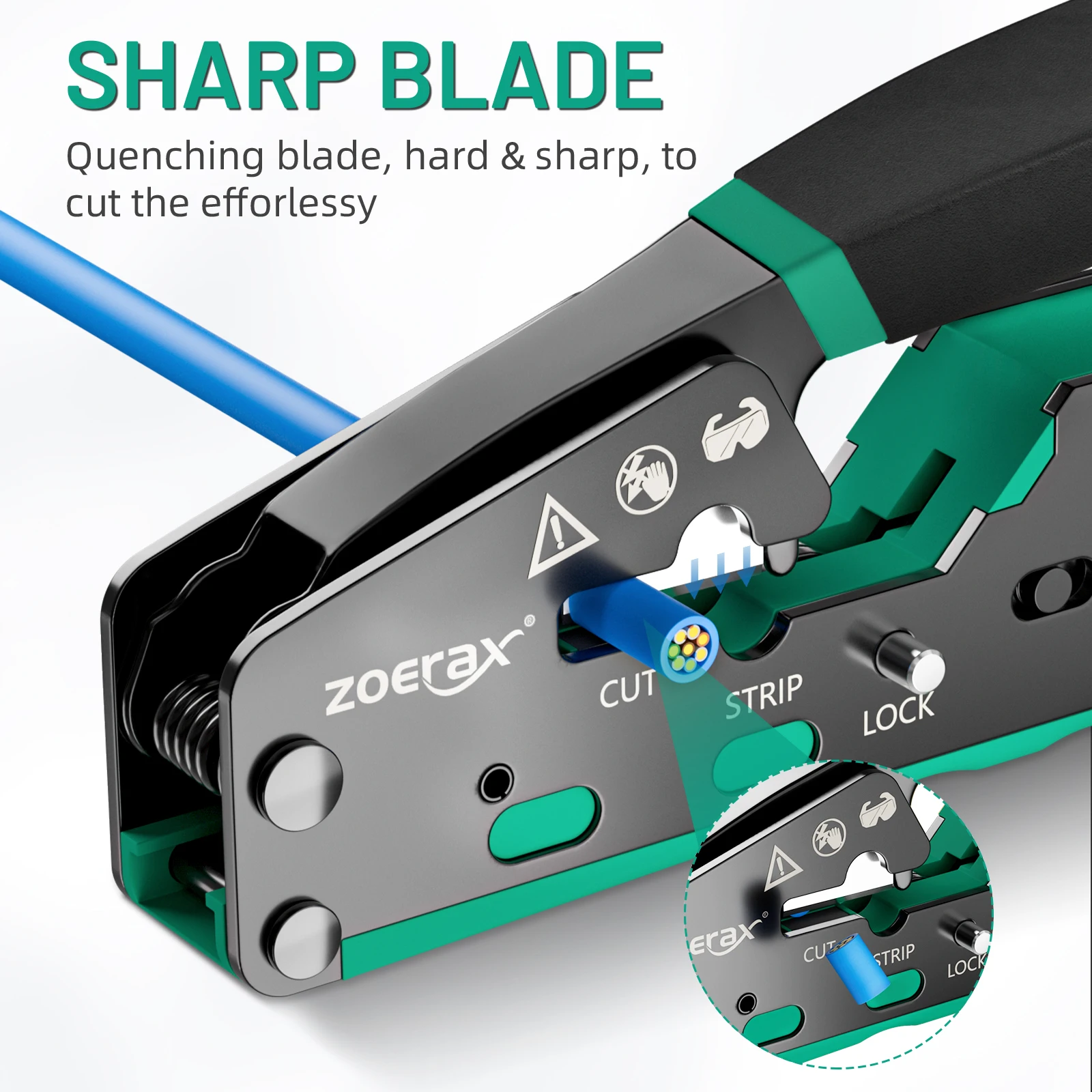 Обжимной инструмент ZoeRax RJ45, проходной обжимной резак для Cat6 Cat5 Cat5e 8P8C, модульный разъем Ethernet, универсальный инструмент для проводов
