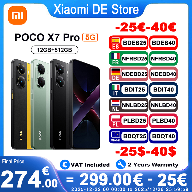 【Marca +】POCO X7 Pro Smartphone Dimensity 8400-Ultra 6000mAh 90W HyperCharge Pantalla AMOLED de 6,67" NFC Xiaomi HyperOS 2
