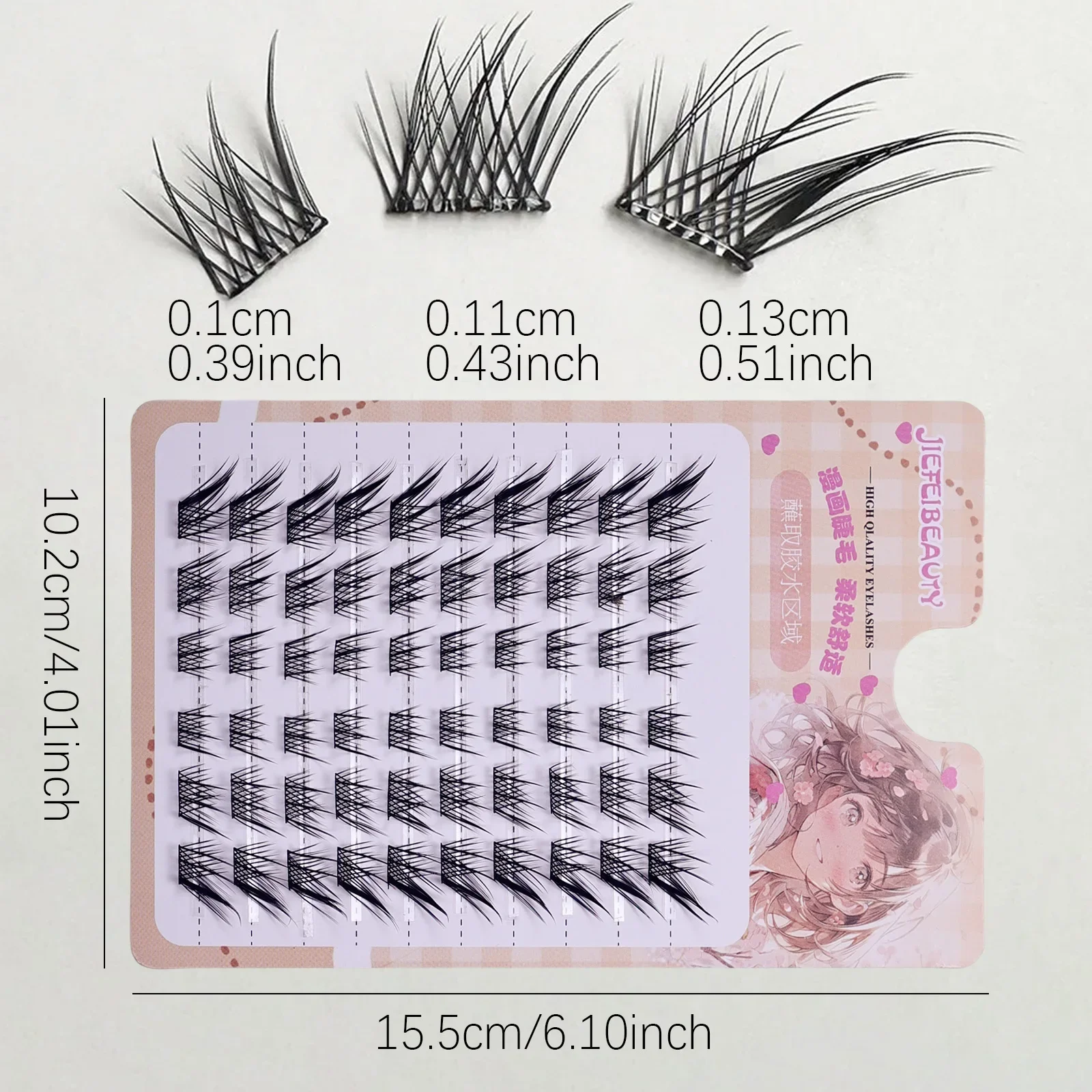 Fox Eye Effect Fluffy False Eyelashes Reusable DIY Segmented Thick Winged Lash Extension Daily Use