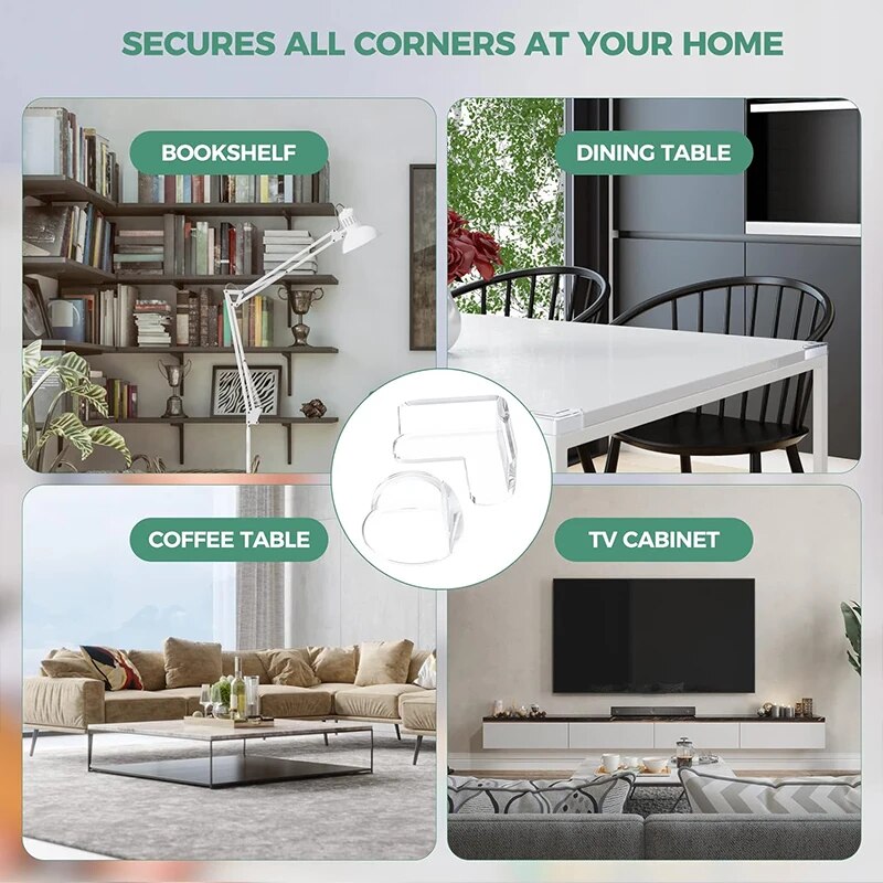 Protetor de canto de mesa transparente autoadesivo anti-colisão protetor de canto de móveis ferramentas de proteção infantil (5 peças)