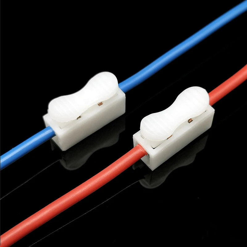 20/50Pcs No Solding Quick 1P 2P Cable Wire Connector No Screw Terminal Block Spring Clamp