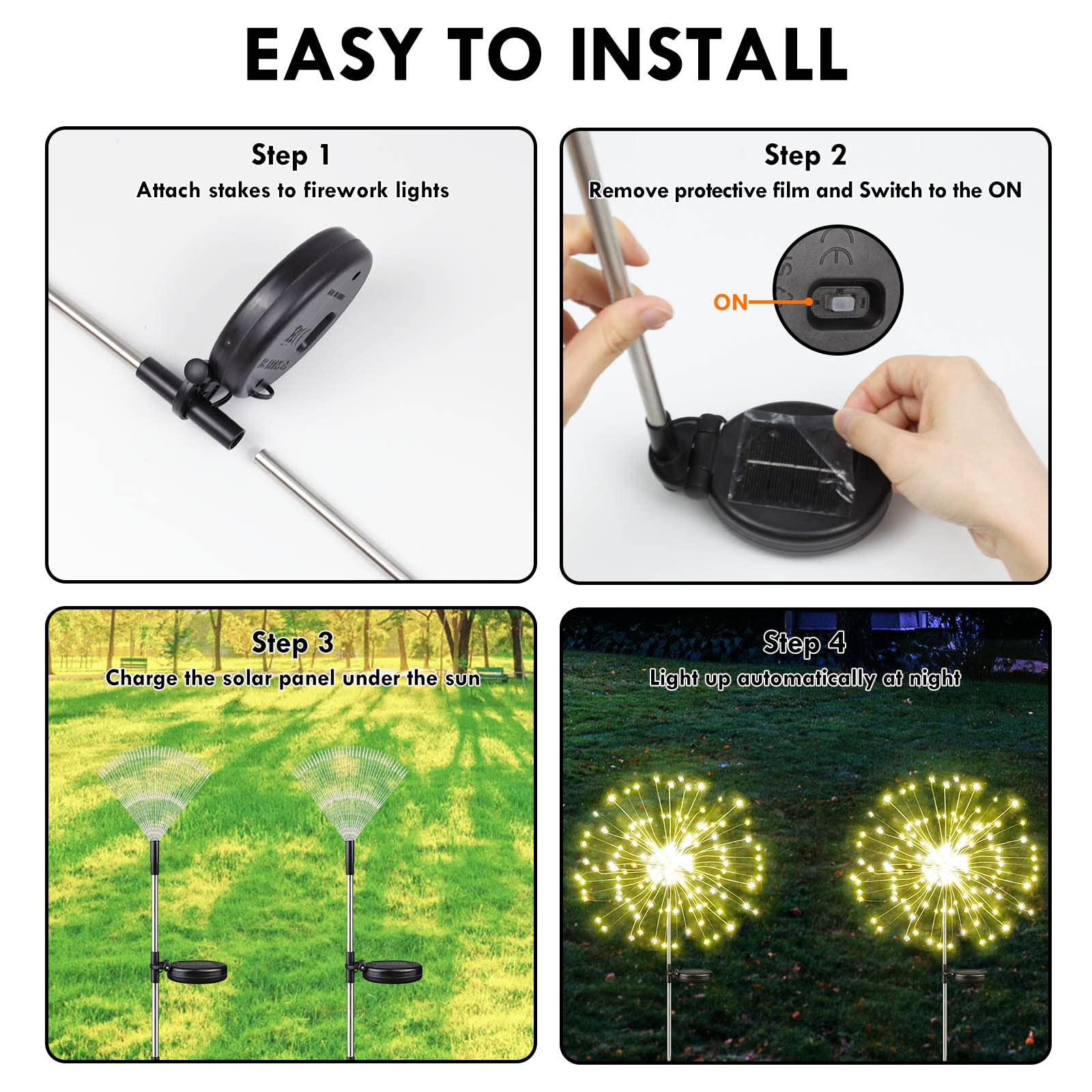 150/120/90 Solar LED Firework Light Outdoor Waterproof Solar Fairy Garland Light  For Garden Lawn Paths Wedding Party Decoration