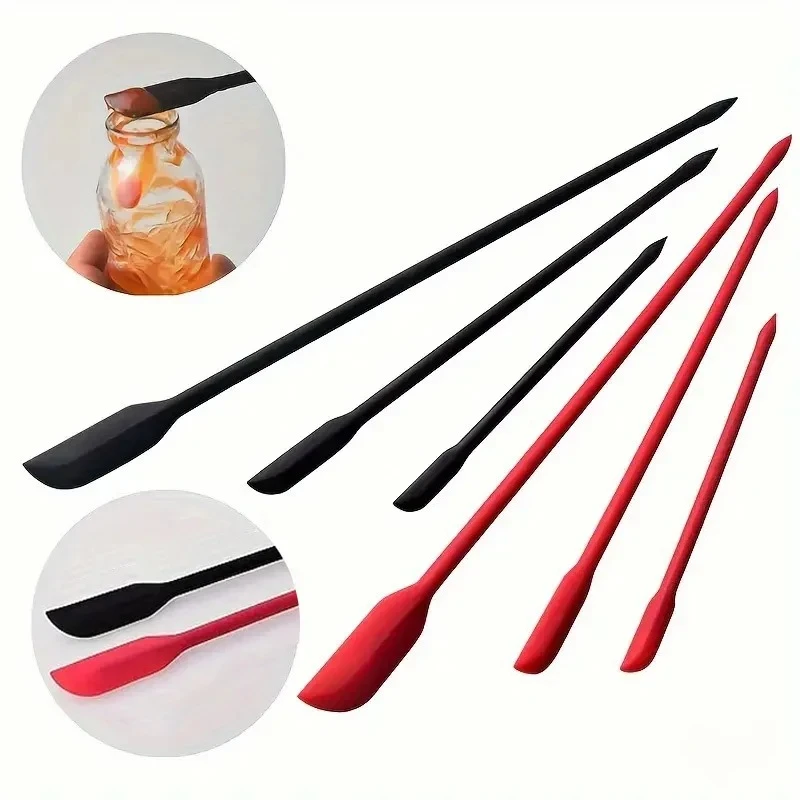 Conjunto de mini espátula de silicone de 3 peças – resistente ao calor, vários tamanhos para frascos, garrafas e cozinha