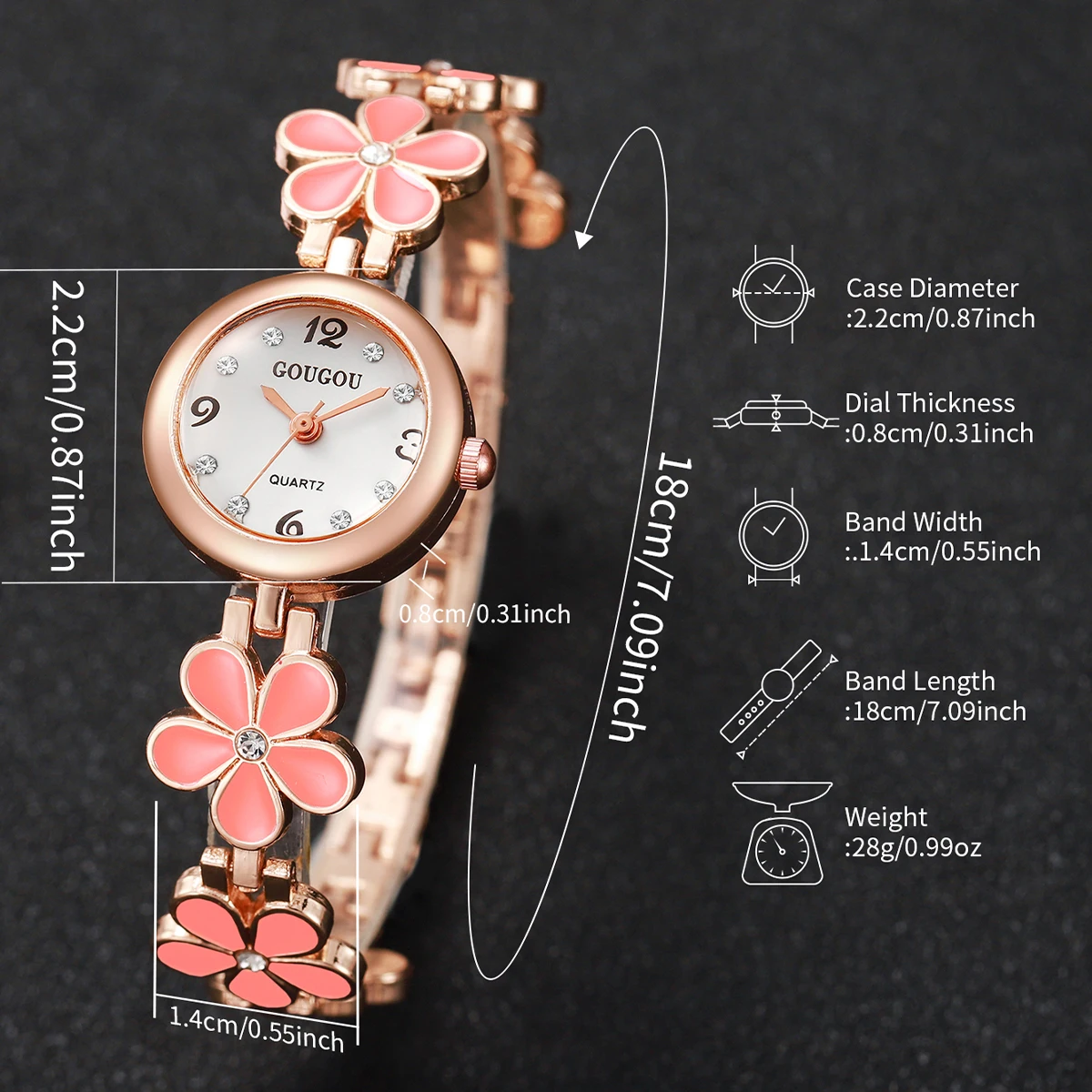 Moda flor pulseira pulseira relógios femininos senhoras diamante árabe numeral dial relógios de pulso reloj mujer (sem caixa)