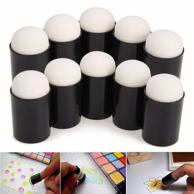 10 個指スポンジケースドーバーフォーム適用絵画インクスタンピングクレヨンリボーン DIY クラフトアートツール 15*32 ミリメートル指