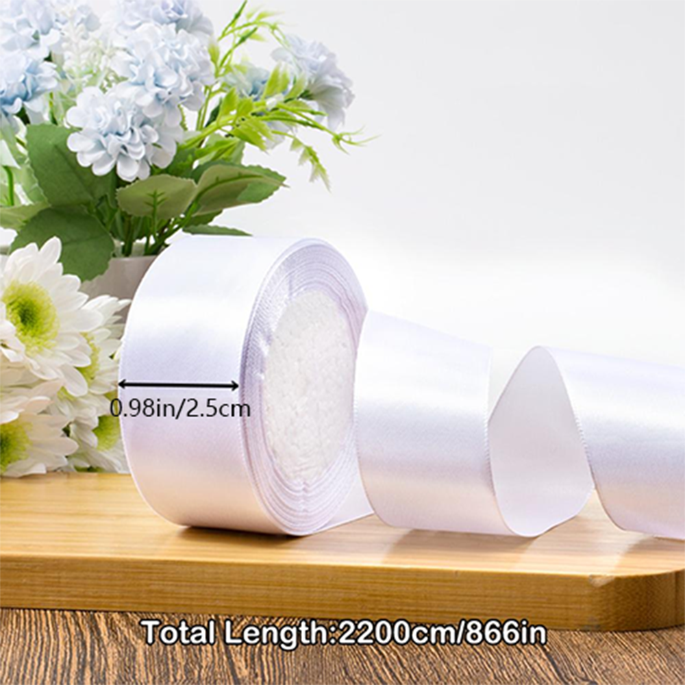 25mm Satin Ribbons DIY Artificial Silk Crafts Supplies Sewing Accessories Scrapbooking Material Gift Box Belt