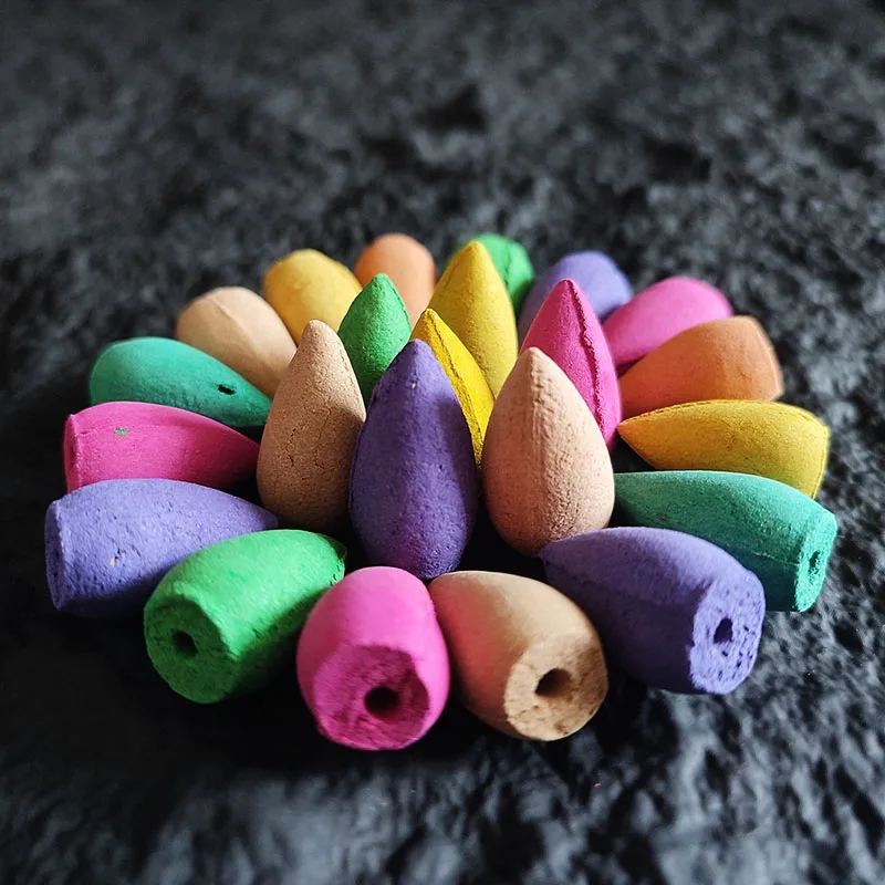 20 Uds. De cono indio Natural, incienso de torre de reflujo de cascada de lavanda para quemador de reflujo, fragancia para el hogar, sala de té y Hotel