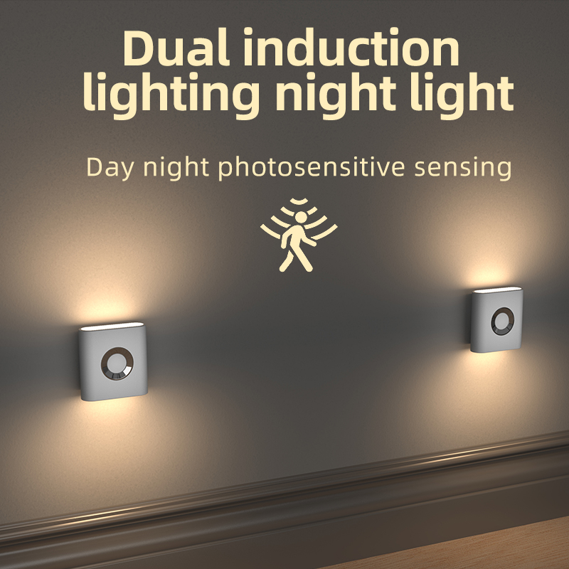 Bewegungsmelder-Licht, LED, Typ C, wiederaufladbar, kabelloses Nachtlicht für Schlafzimmer, Treppe, Flur, Innenbeleuchtung, Schranklicht