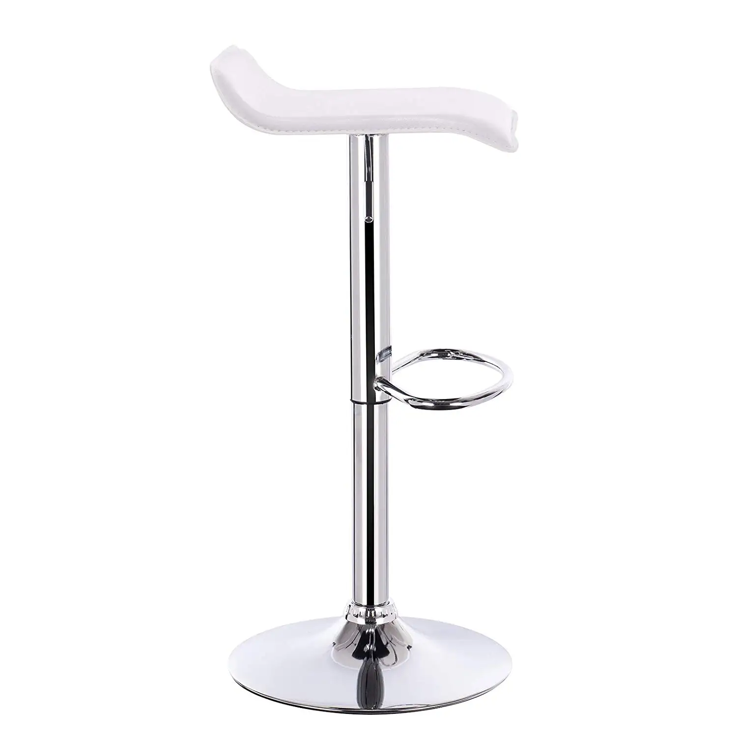 WOLTU 1PC Height-Adjustable Bar Stool Synthetic Leather Chrome-plated Steel Anti-slip Rubber Easy-care Chair Counter Stool