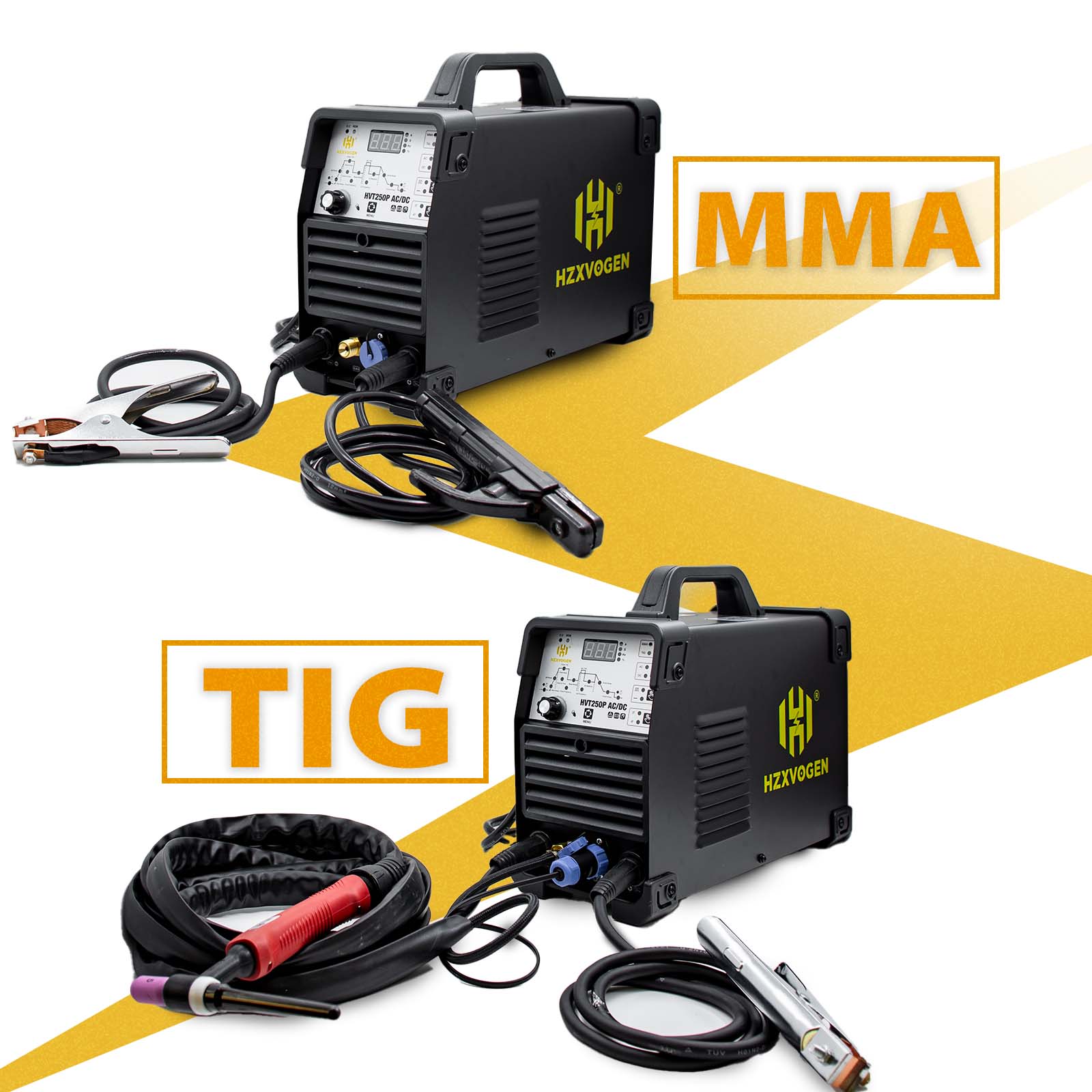 HZXVOGEN 4 в 1 HF TIG AC/DC Аппарат для алюминия MMA ARC Аргон Точный цифровой импульсный сварочный аппарат TIG 2T/4T Нержавеющий HVT250P