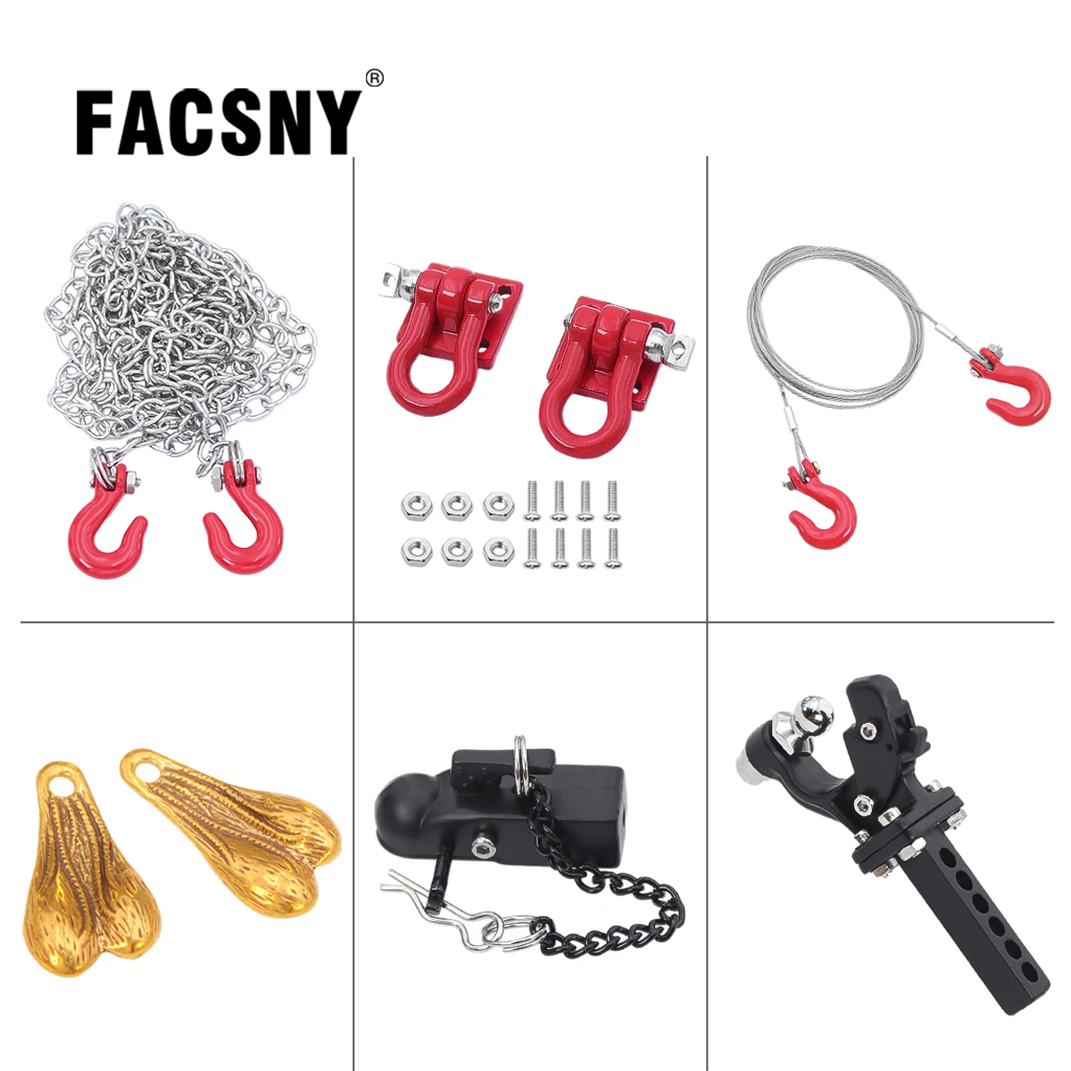 1/10 Simulation Metal Recovery Drag Chains Trailer Hitch Shackle Winch Anchor For RC Crawler TRX4 TRX6 SCX10 Wraith Capra Redcat