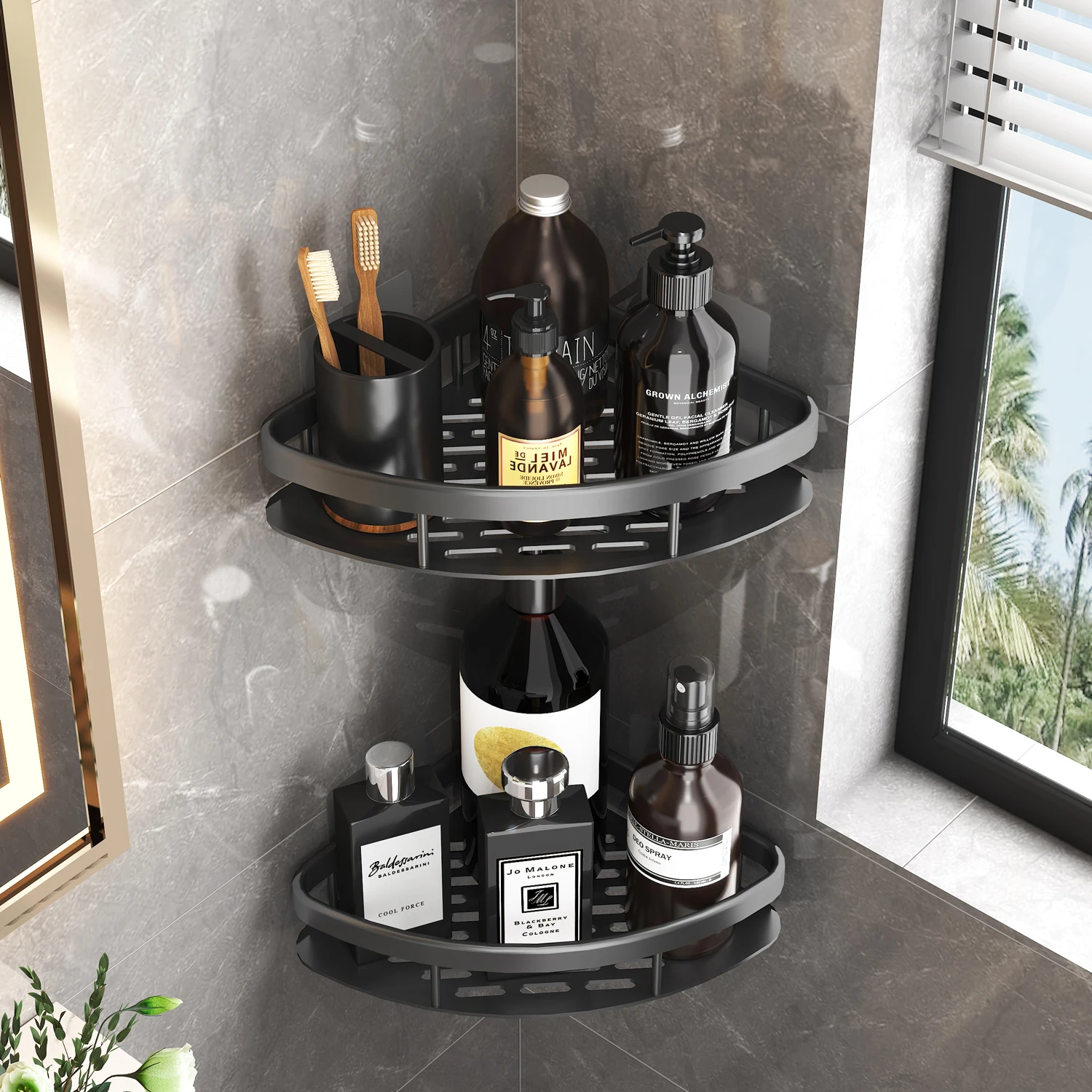 Badkamer Plank zonder spijker Douche Hoekplank Aluminium Shampoo Plank Douche Organizer Badkameraccessoires
