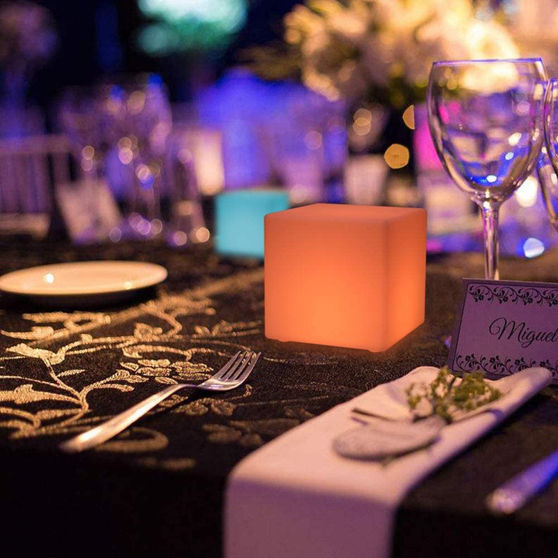 Tabouret Cube Shoous LED Rechargeable, Chaise Étanche, Décoration d'Activité de ixen Plein Air, Bar DJ, Mariage, Anniversaire, Noël