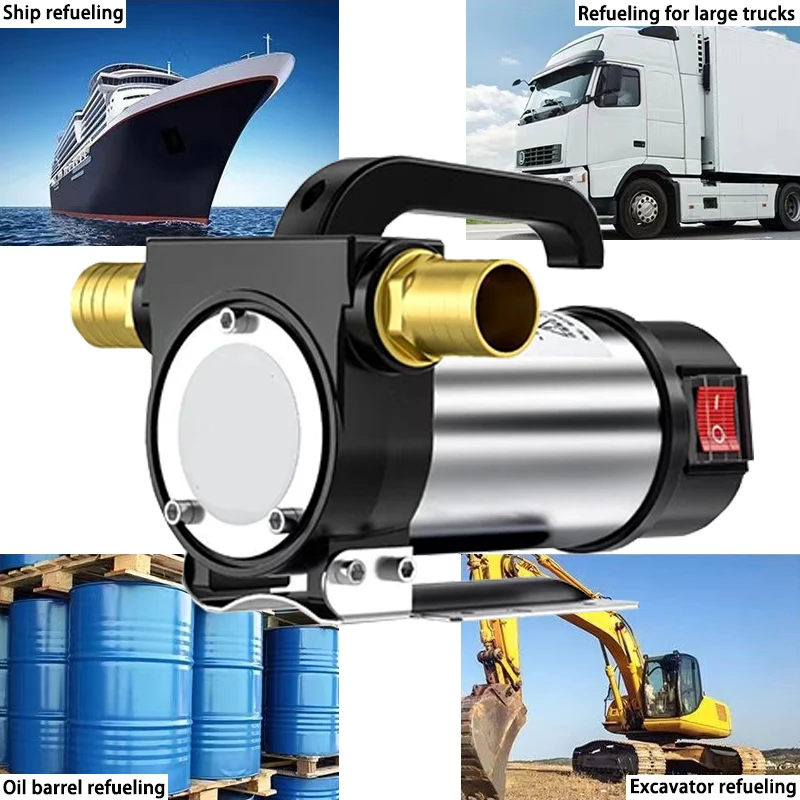 Bomba de aceite eléctrica para coche, bomba de repostaje autocebante diésel de 12V/24V/220V para repostaje de vehículos todoterreno, vehículos recreativos, camiones y barcos