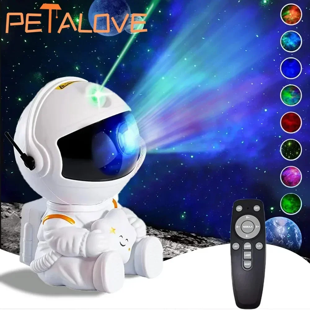 銀河星型宇宙飛行士プロジェクター,星空プロジェクターランプ,寝室の装飾,星雲LEDナイトライト,子供向けギフト