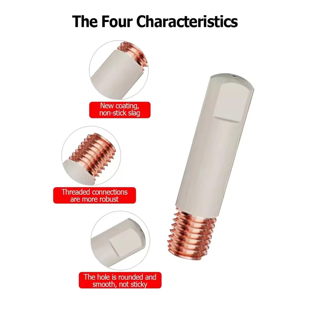 9Pcs/Pack MB-15ak 0.8/1.0/1.2mm MIG Torch Nozzle Tip Holder Protection 15AK MIG MAG Welding Torch New Coating Protection Nozzle