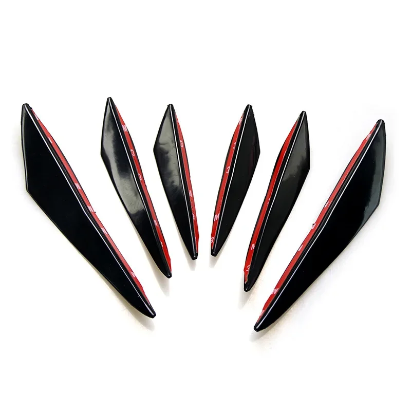 Heißer Verkauf 6 teile/satz Dekoration Diffusor Splitter Fin Körper Spoiler Canard Wertigkeit Kinn Auto Tuning Canard Universal Frontschürze Lippe