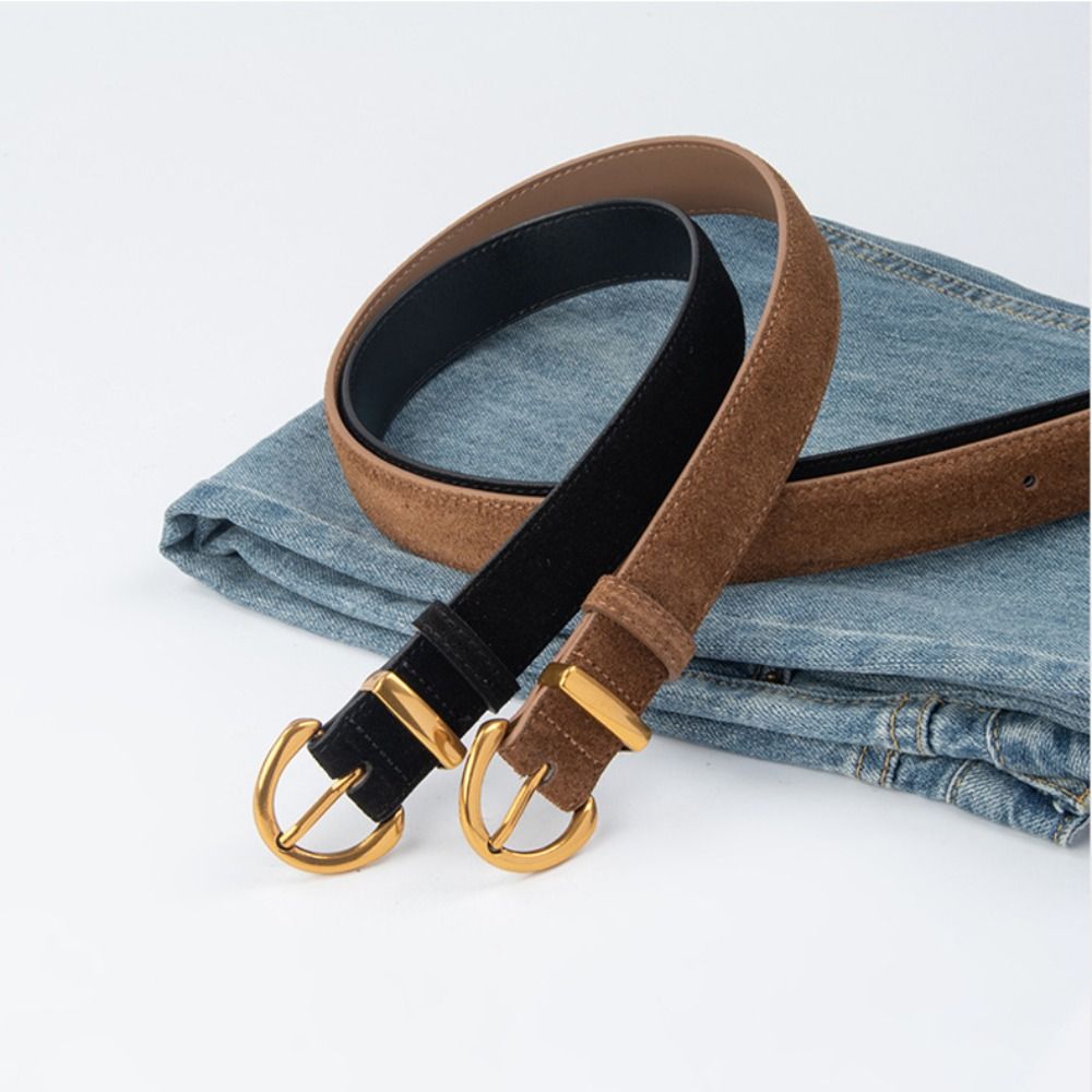 Ceinture en cuir suédé pour femme, design de luxe, décontracté, polyvalent, sangle de taille d'affaires, ceinture structurée Chimpin