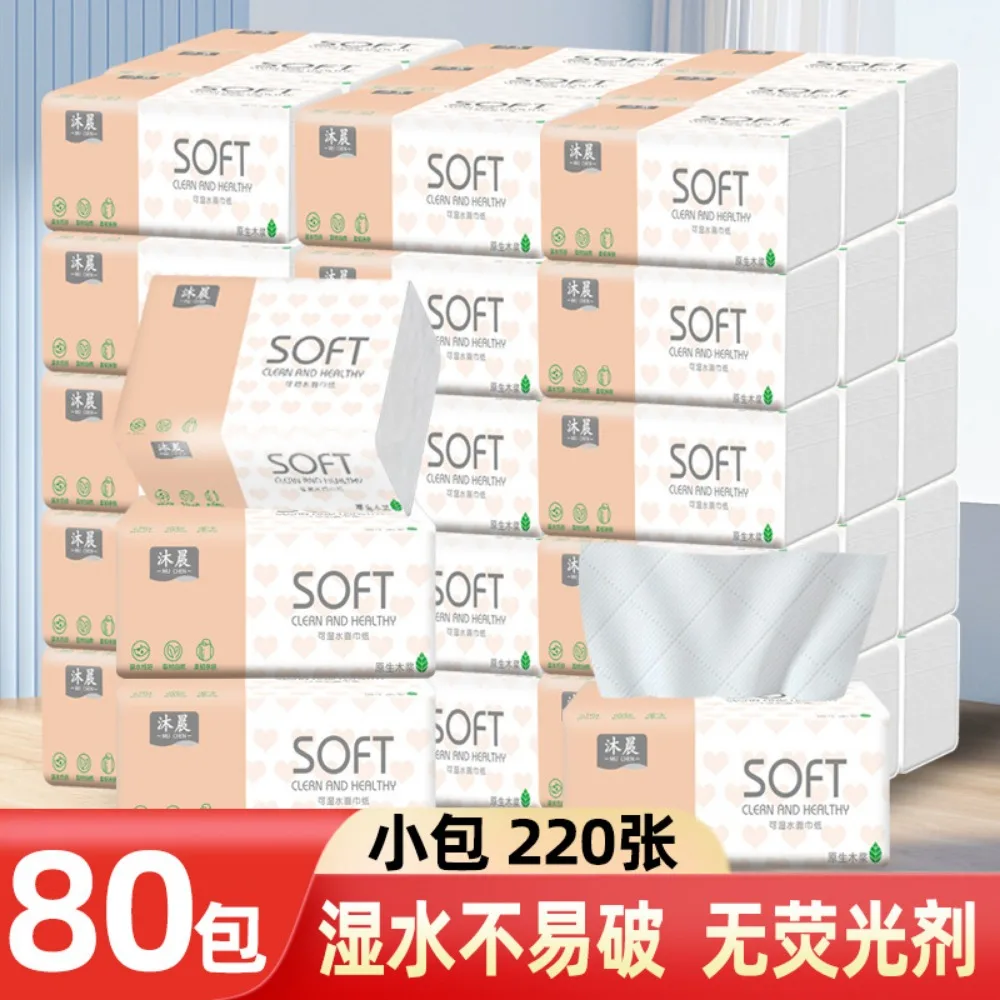 400 Sheets of Tissue Paper Household Wipes Toilet Paper Napkins Full Box of Facial Tissues Toilet Paper