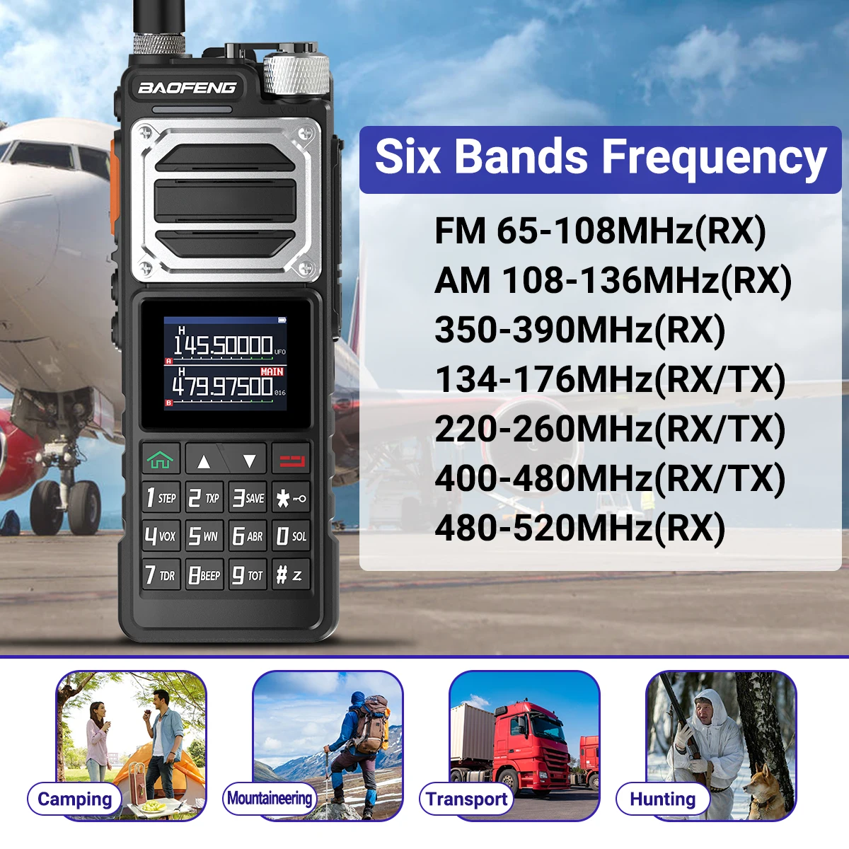 Baofeng UV-25 10W Walkie Talkie Long Range Full Band Wireless Copy Frequency NOAA Typ-C High Power Ham Two Way Radio