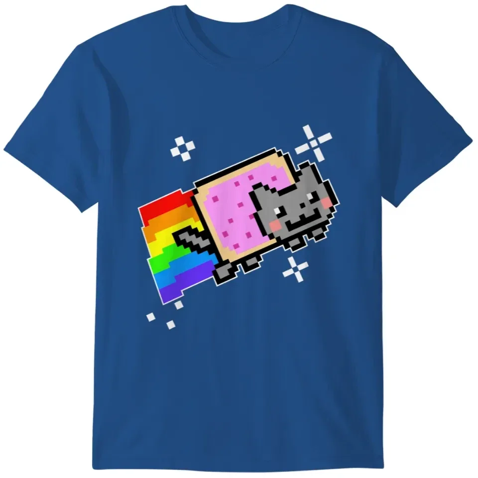 Nyan Cat Grafisch bedrukt Zomer Luxe merk Katoen T-shirts voor heren en dames Korte mouwen Street Fashion Trendkleding