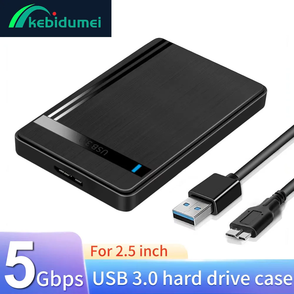 2,5-дюймовый чехол для жесткого диска SATA-USB 3.0 HDD Корпус 3 ТБ Жесткий диск SSD Чехол-адаптер 5 Гбит/с Мобильный внешний HDD-бокс для ПК, ноутбука