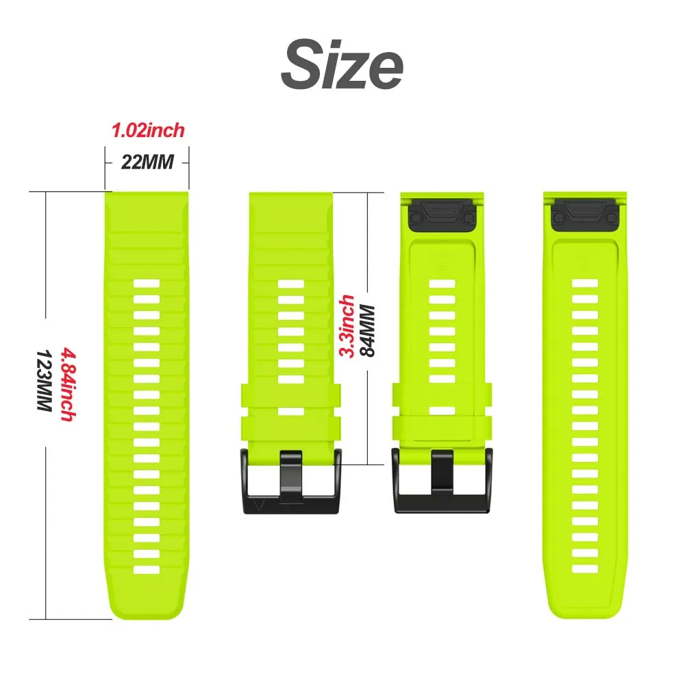 22mm 26mm Quick Fit Silicone Strap For Garmin Fenix 8/7/7X/6/6X Pro/5/5X Plus Replacement Watch Band For Garmin EPIX/Enduro 3