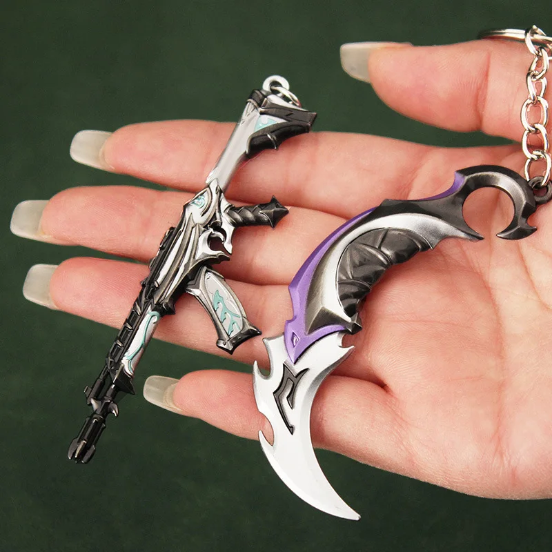 Valorant Weapon Melee Reaver 2.0 Karambit Knife Metal M4 Game Peripheral Samurai Sword Alloy Model Keychain Pendant Gifts Toys