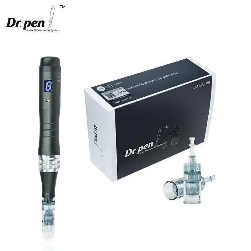 Dr.pen Ultima M8 Professioneller Microneedling-Stift Microneedle Derma Auto Pen Mesotherapie Hautpflege-Tool mit 32 Patronen