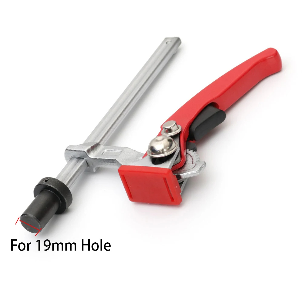 Abrazadera de sujeción de acción rápida para escritorio de carpintería, Clip fijo rápido para bancos de carpintería, herramienta con orificio de 19/20MM, 1 ud.