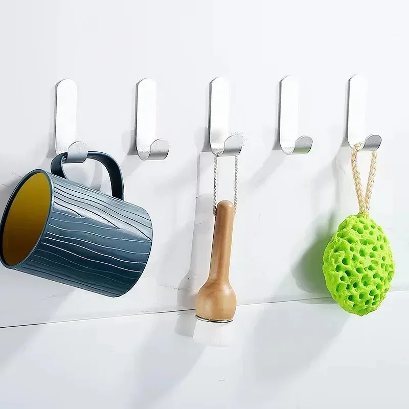 6 pezzi adesivo impermeabile con gancio a J autoadesivo resistente da appendere, asciugamano da bagno, chiave da cucina