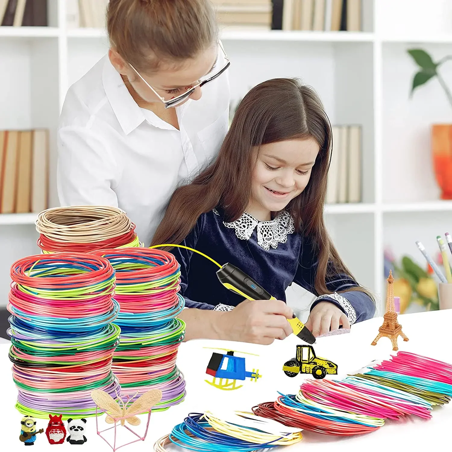 ABS PLA Plus Dây Tóc 100/50 Mét Nhựa 3 D Máy In Bút Đổ Lại Cho Trẻ Em Quà Tặng Sinh Nhật 3d Bút Không Ô Nhiễm Chất Liệu