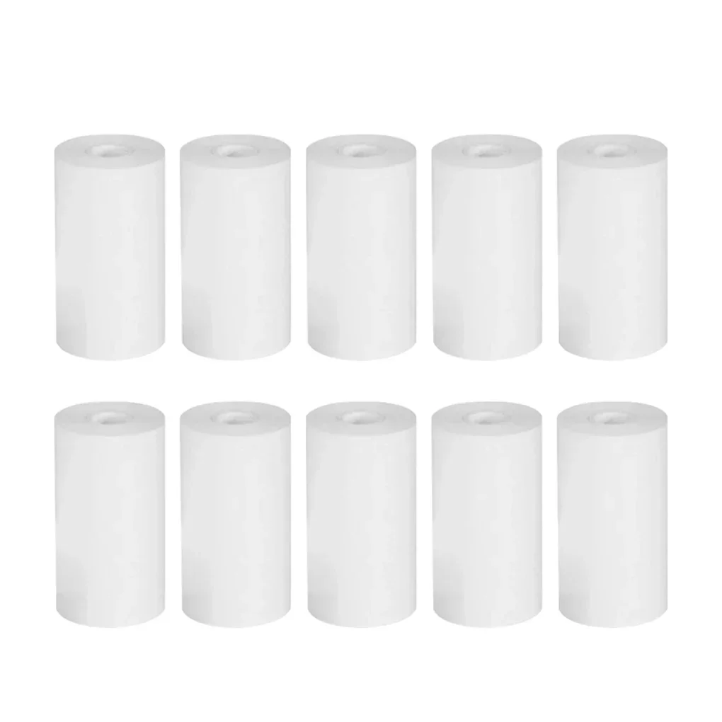 10 rollos de papel térmico de 57x25 MM, cámara blanca para niños, impresión instantánea, piezas de accesorios de repuesto de papel de impresión para cámara de niños