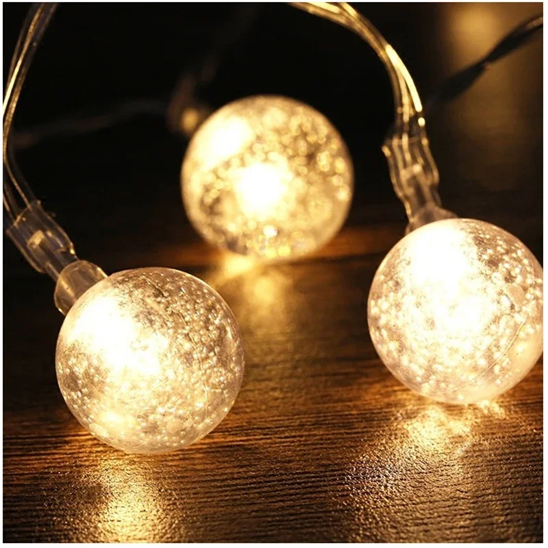 3M LED Mini Light String คริสตัลบอลแบตเตอรี่สวนกลางแจ้ง Camping Light String กันน้ํา Garland Light รอมฎอนตกแต่ง