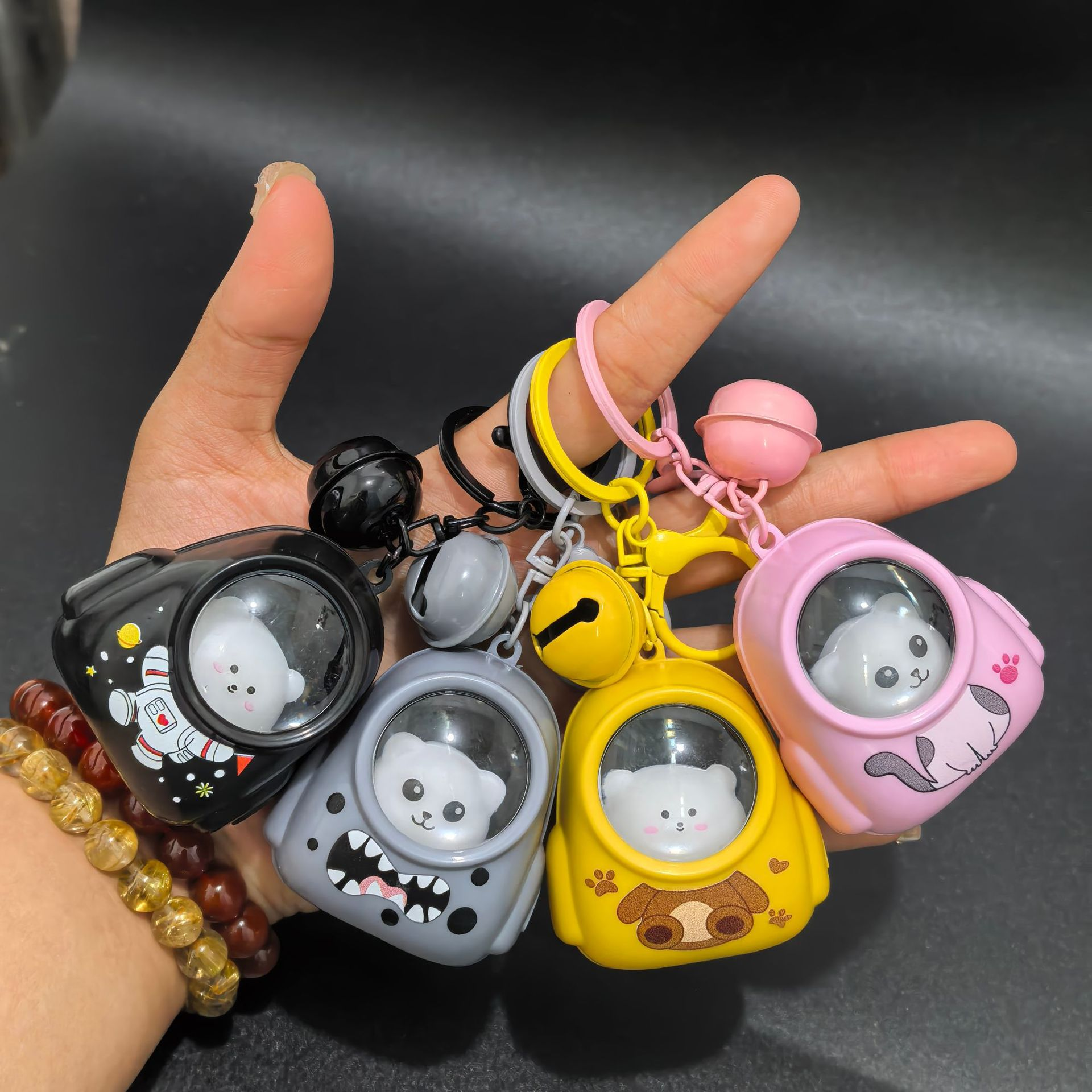 Cute Bear Bag Small Night Light Keychains Kawaii Bags Hang Web Celebrity Atmosphere Light Key Chain