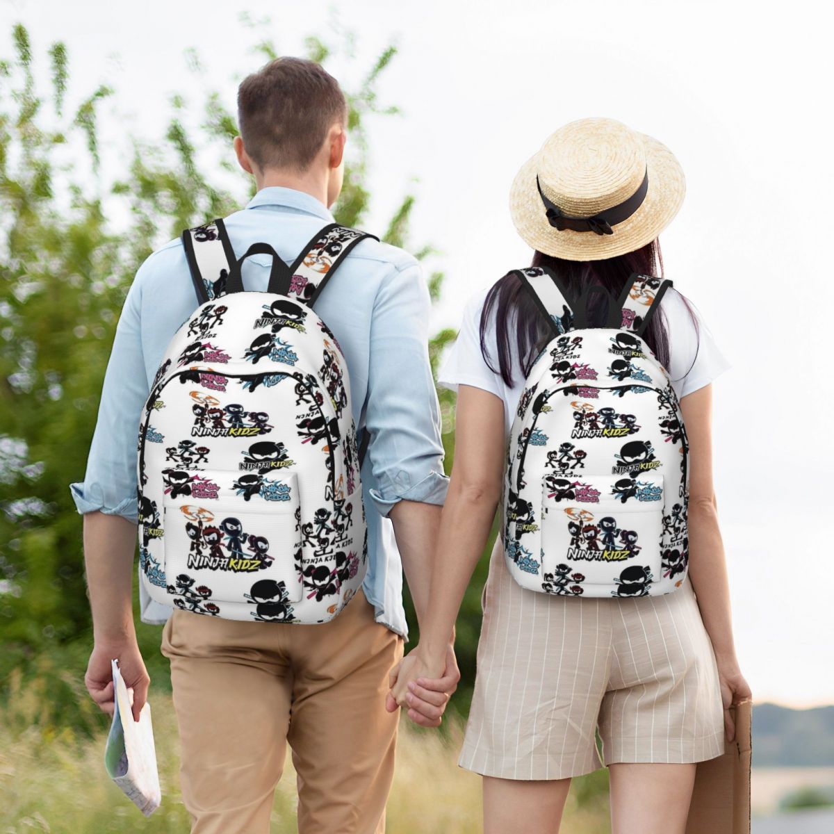 Ninja Kidz Pack kreskówka dla nastolatków uczniowski plecak szkolny płócienny plecak średniej klasy z kieszenią