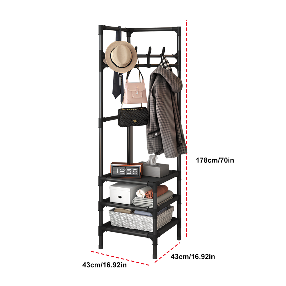 Corner Coat Hat Rack Multi-Layer Floor Standing Corner Hanger Corner Clothes Rack Save-space Clothing Storage Shelf