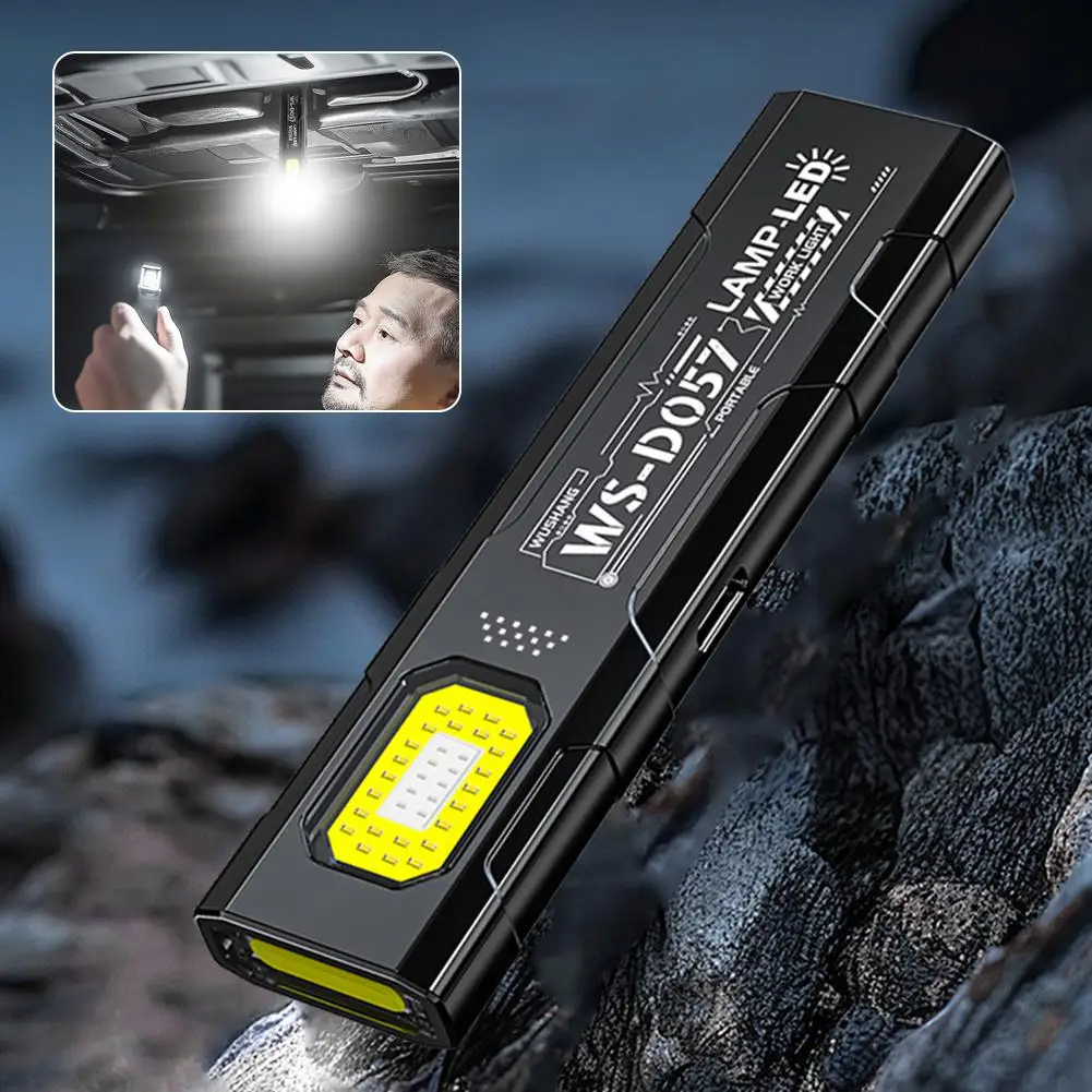Mini LED Keychain Flashlight USB-C Rechargeable 800Lm Portable Torch Light Pocket Hand-free Work Light With Magnet