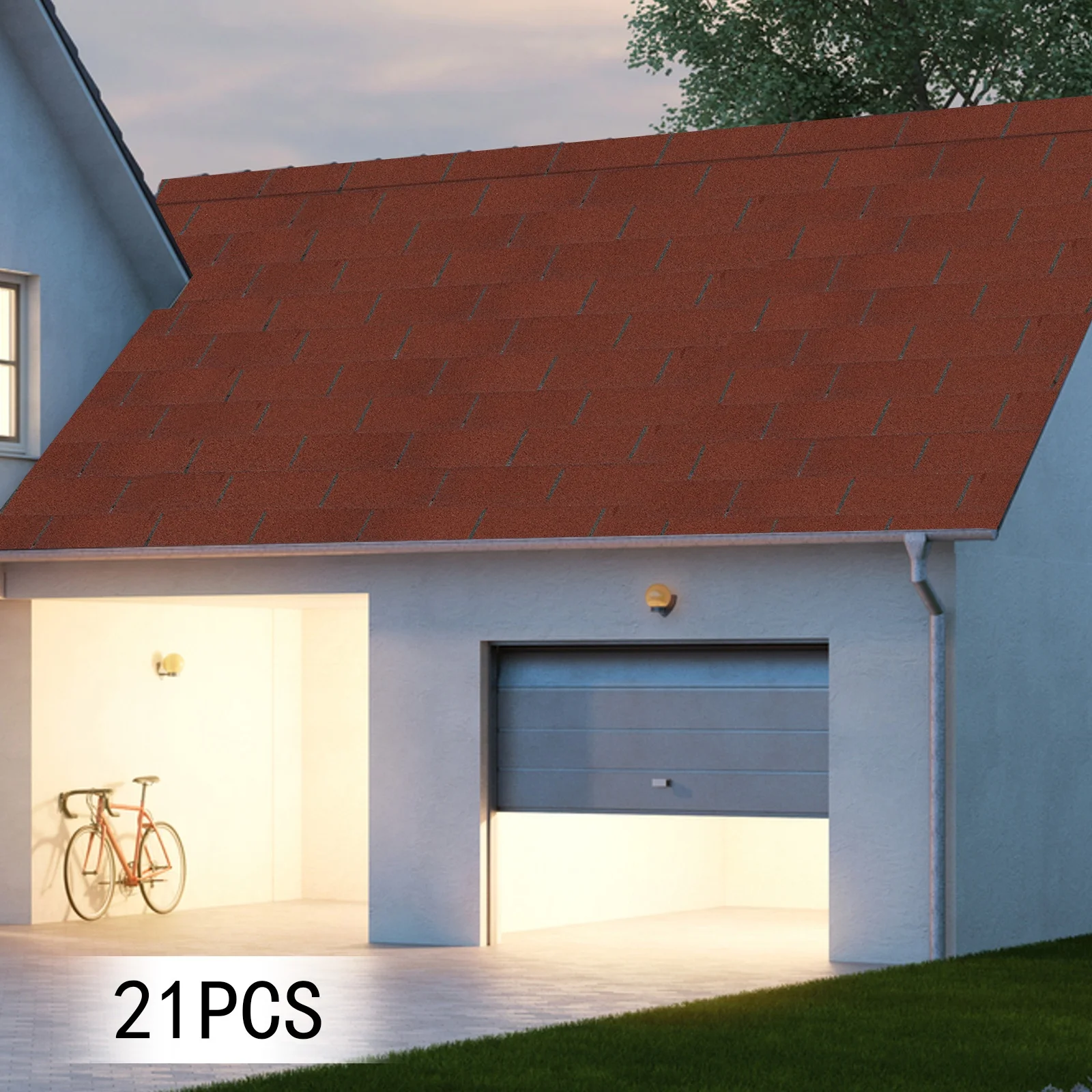 21 pezzi di piastrelle per tetto asfalto da 100 * 33,3 cm con uno spessore di 2,7 mm - rosso cinese, adatte per piastrelle di ville