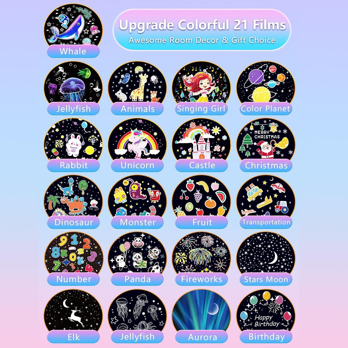 Crown Galaxy Projektor 21 in 1 Licht Lampe Nacht für Kinder USB angetrieben LED Dekoration Kleinkind Projektion Atmosphäre Glückwunsch zum Geburtstag