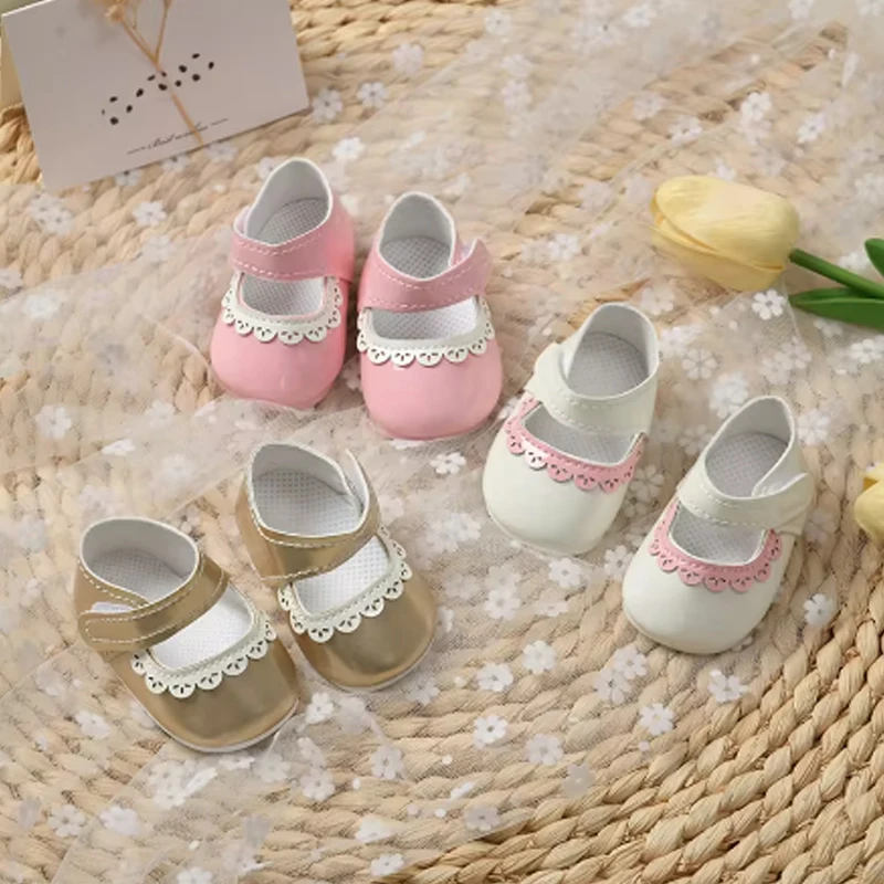 รองเท้าตุ๊กตาสำหรับตุ๊กตาเด็กแรกเกิดขนาด7.5-8ซม. ใหม่55ซม. ของเล่นตุ๊กตาเด็ก21นิ้วเครื่องประดับตุ๊กตาหนัง PU น่ารักรองเท้าแต่งตัวของเล่นเด็กผู้หญิง