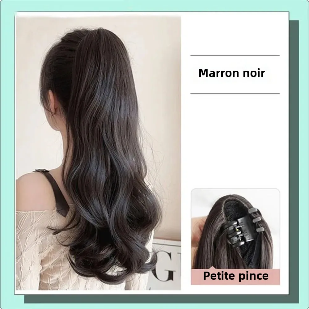 Extensions capillaires synthétiques longues et lisses à Clip pour queue de cheval, 50cm, résistantes à la chaleur, pour femmes, fête quotidienne
