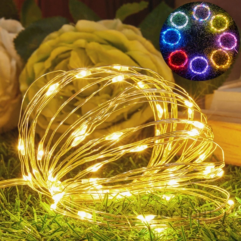 10 Chiếc Chạy Bằng Pin Đèn 5M LED Bar Ánh Sáng Sinh Nhật Dây Đồng Chặn Ánh Sáng Thanh Tự Làm Đám Cưới trang Trí Tiệc