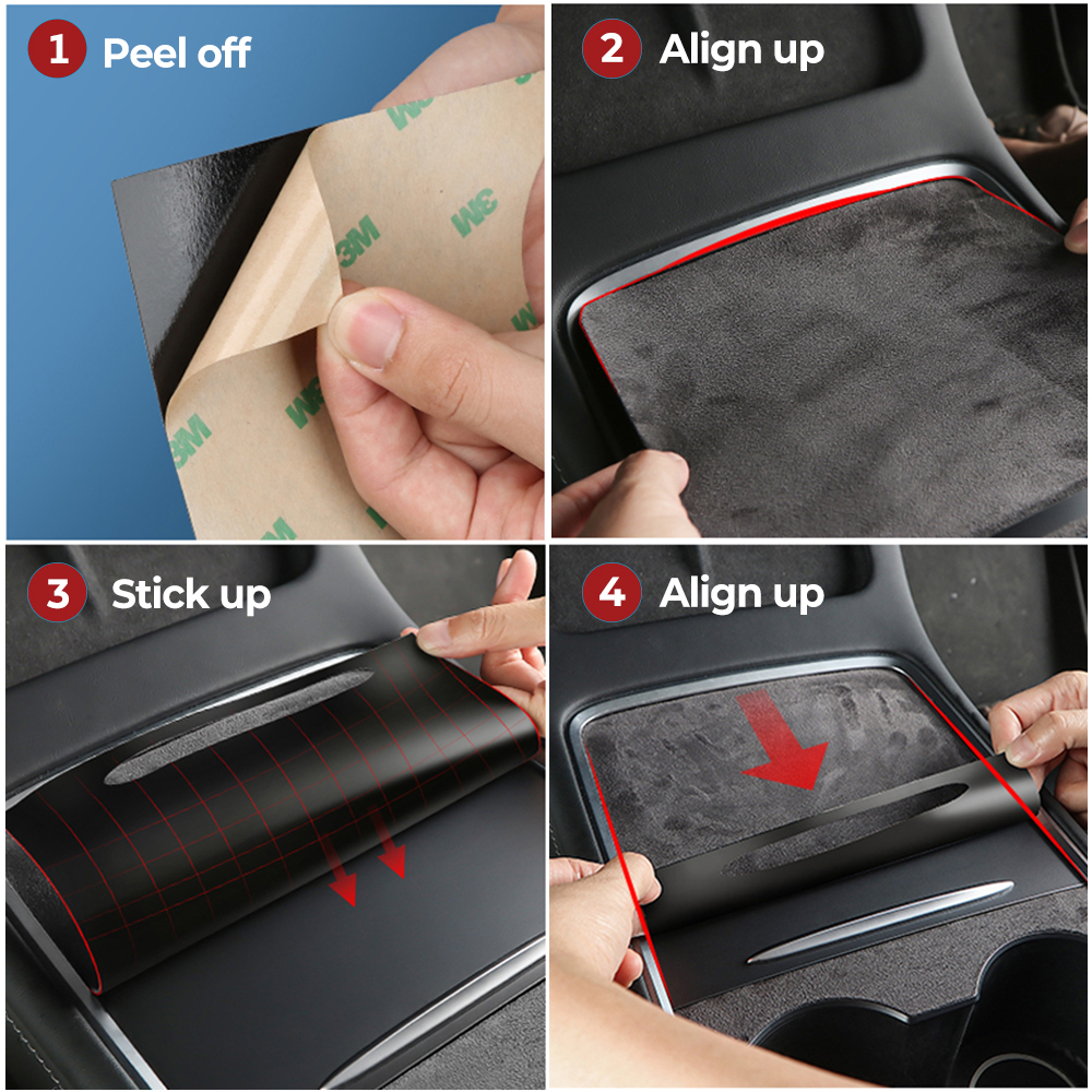For Tesla Model 3 Model Y Centre Console Wrap Organizer Armrest Panel Protector Accessories Suede cars accessories