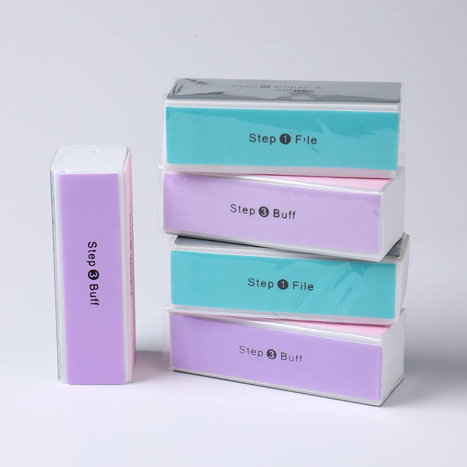 5 unids/lote bloque amortiguador de uñas 4 vías bloque de pulido colorido brillo pulidor lima de uñas manicura lijado herramientas de Arte de uñas