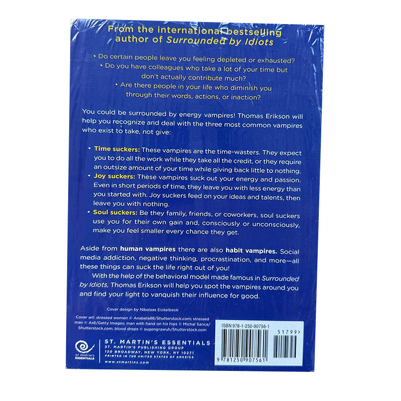 Neu umgeben von Energy Vampires Thomas Erikson Bestseller-Autor von Surrounded By Idiots Taschenbuch auf Englisch